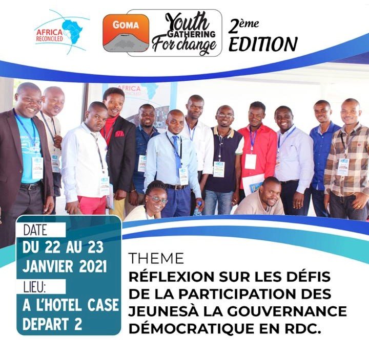 Goma : Africa Reconciled organise deux jours d’ateliers  sur la participation des jeunes à la gouvernance démocratique